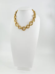 Authentic YSL Yves Saint Laurent Gold Tone Massive Chunky Chain Vintage Choker Necklace, Unisex necklace choker, Chain Necklace Gold