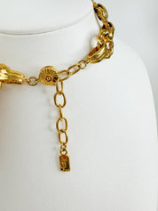 Authentic YSL Yves Saint Laurent Gold Tone Massive Chunky Chain Vintage Choker Necklace, Unisex necklace choker, Chain Necklace Gold