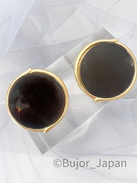 YSL Earrings Yves Saint Laurent Earrings Vintage  Large, round black  Earrings made in France  Earrings Gold, Jewelry for Women