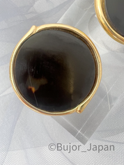 YSL Earrings Yves Saint Laurent Earrings Vintage  Large, round black  Earrings made in France  Earrings Gold, Jewelry for Women
