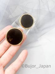 YSL Earrings Yves Saint Laurent Earrings Vintage  Large, round black  Earrings made in France  Earrings Gold, Jewelry for Women