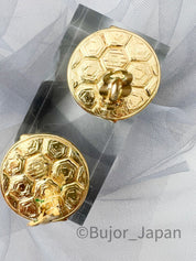 YSL Earrings Yves Saint Laurent Earrings Vintage  Large, round black  Earrings made in France  Earrings Gold, Jewelry for Women