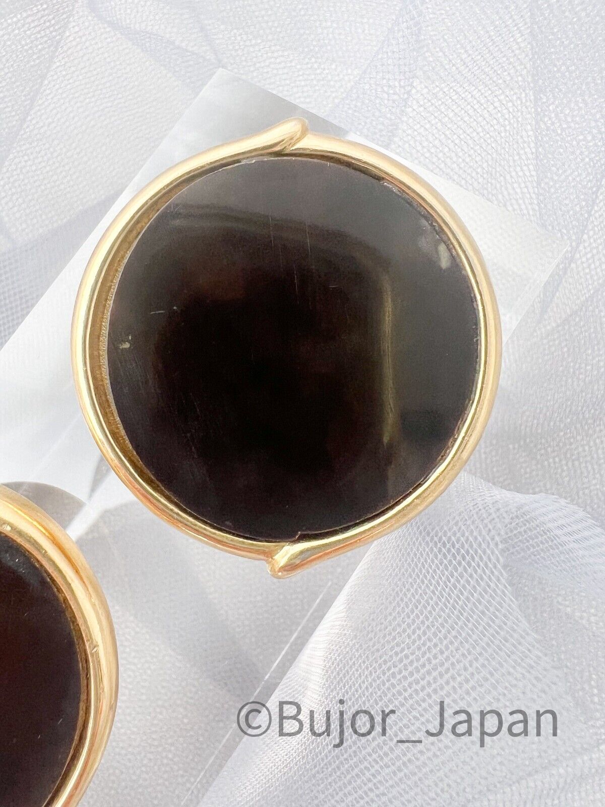 YSL Earrings Yves Saint Laurent Earrings Vintage  Large, round black  Earrings made in France  Earrings Gold, Jewelry for Women