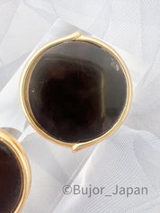 YSL Earrings Yves Saint Laurent Earrings Vintage  Large, round black  Earrings made in France  Earrings Gold, Jewelry for Women