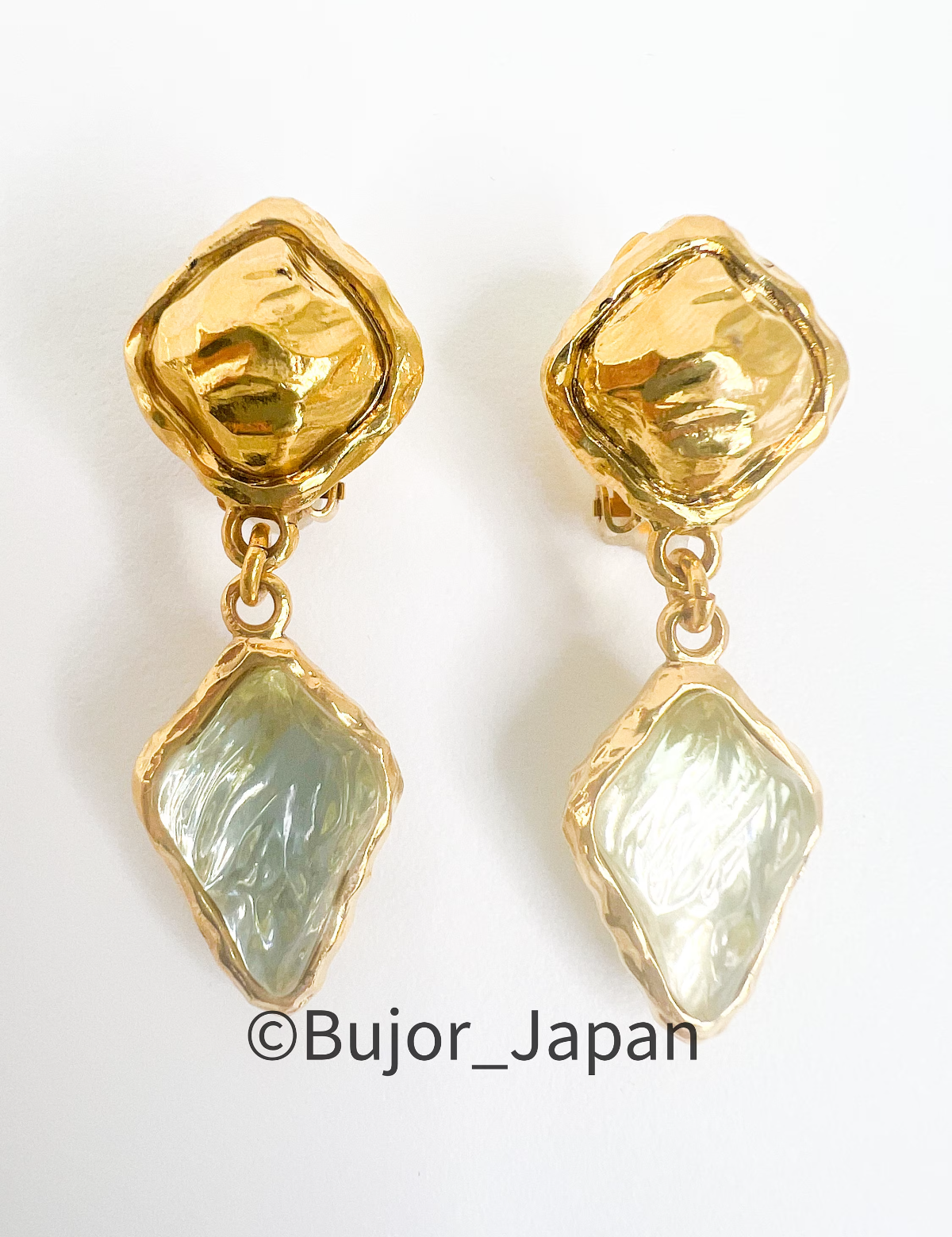 Vintage YSL Earrings, Yves Saint Laurent By Robert Goossens Pale Green Poured Resin, Dangle Drop Rare Earrings, Resin Earrings, Gift for her