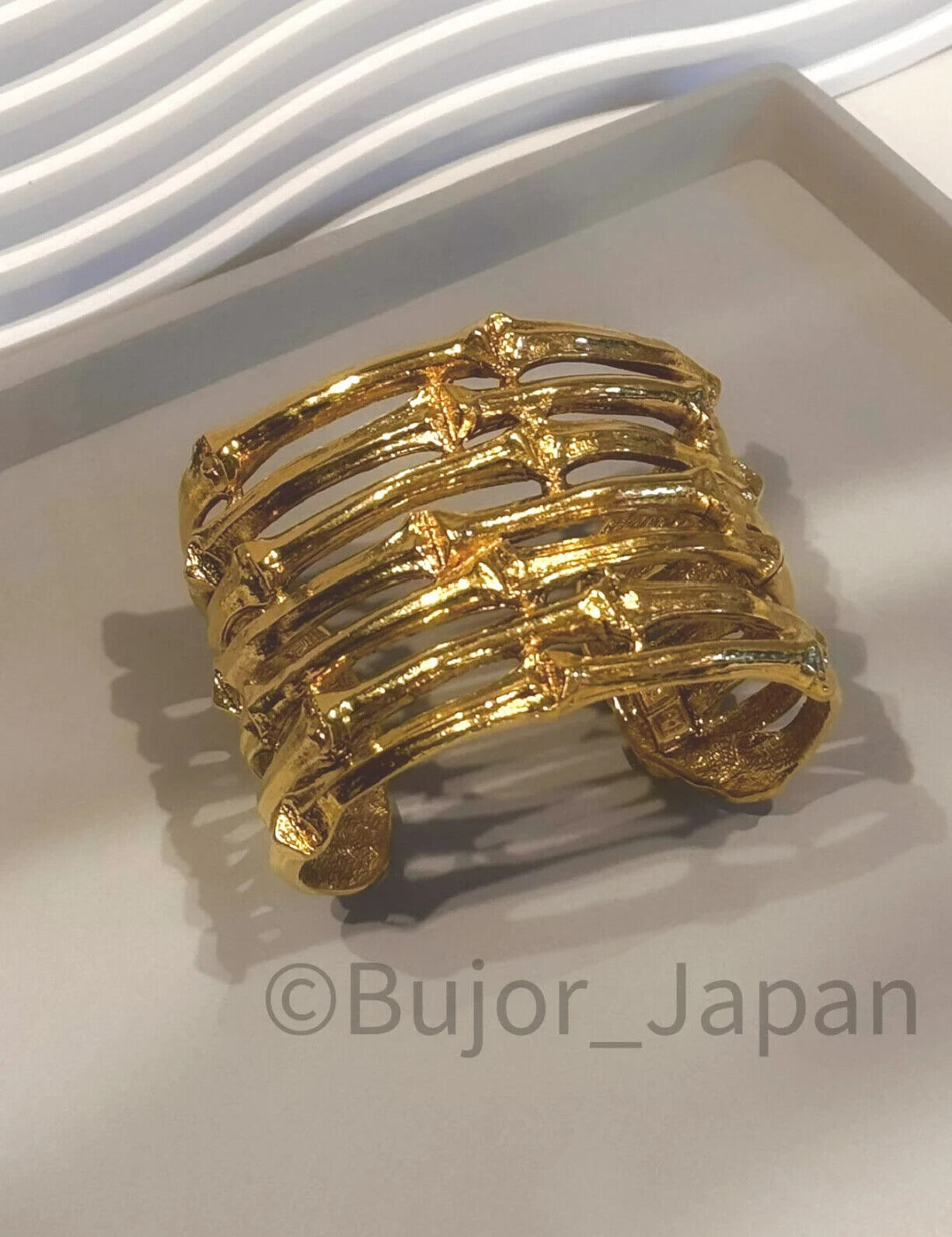 Vintage Yves Saint Laurent Bracelet Gold, YSL bangle bracelet Large, Bridal bracelet, Unisex Bracelet, Made in France, Vintage bracelet