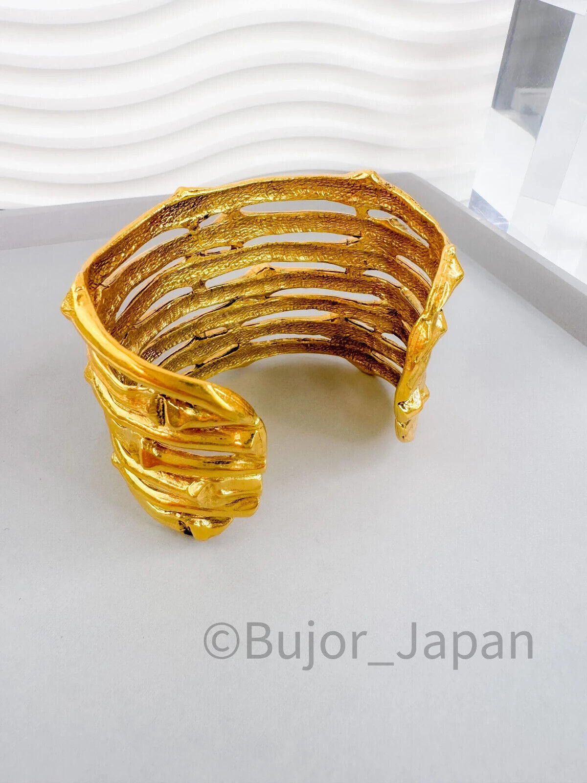 Vintage Yves Saint Laurent Bracelet Gold, YSL bangle bracelet Large, Bridal bracelet, Unisex Bracelet, Made in France, Vintage bracelet