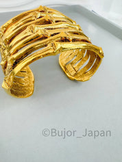 Vintage Yves Saint Laurent Bracelet Gold, YSL bangle bracelet Large, Bridal bracelet, Unisex Bracelet, Made in France, Vintage bracelet