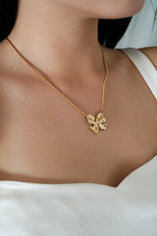 Vintage YSL Necklace, Yves Saint Laurent Ribbon Necklace Bow , YSL Pendant Necklace  Vintage Rhinestone, Gold Tone Necklace, Gift  for her