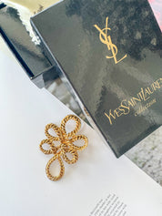 Vintage YSL Yves Saint Laurent Brooch Pin, Openwork Coiled Spiral, Gold Tone Brooch Pin, Jewelry Brooch, Brooch Large, Vintage Jewelry