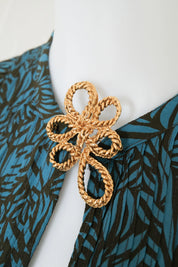 Vintage YSL Yves Saint Laurent Brooch Pin, Openwork Coiled Spiral, Gold Tone Brooch Pin, Jewelry Brooch, Brooch Large, Vintage Jewelry