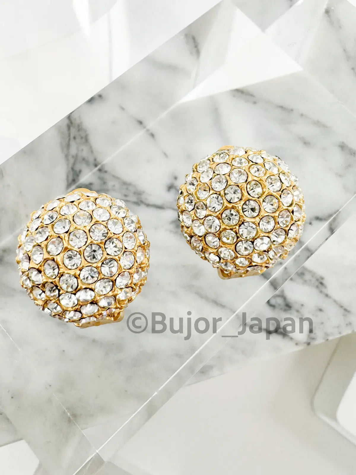 Vintage YSL Earrings, Yves Saint Laurent crystals Earrings Large, Round  Earrings, Clip-on Earrings, Vintage Jewelry Gold, Jewelry for Women