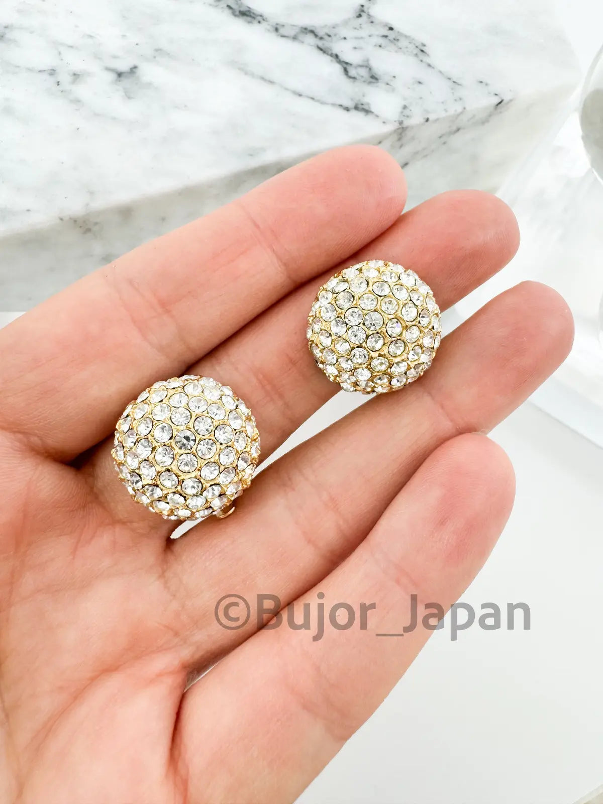 Vintage YSL Earrings, Yves Saint Laurent crystals Earrings Large, Round  Earrings, Clip-on Earrings, Vintage Jewelry Gold, Jewelry for Women
