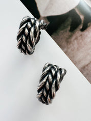 Vintage YSL Earrings made in France Yves Saint Laurent Clip-on rive gauche , Gift for Her,  Vintage Jewelry Earrings , modernist earrings