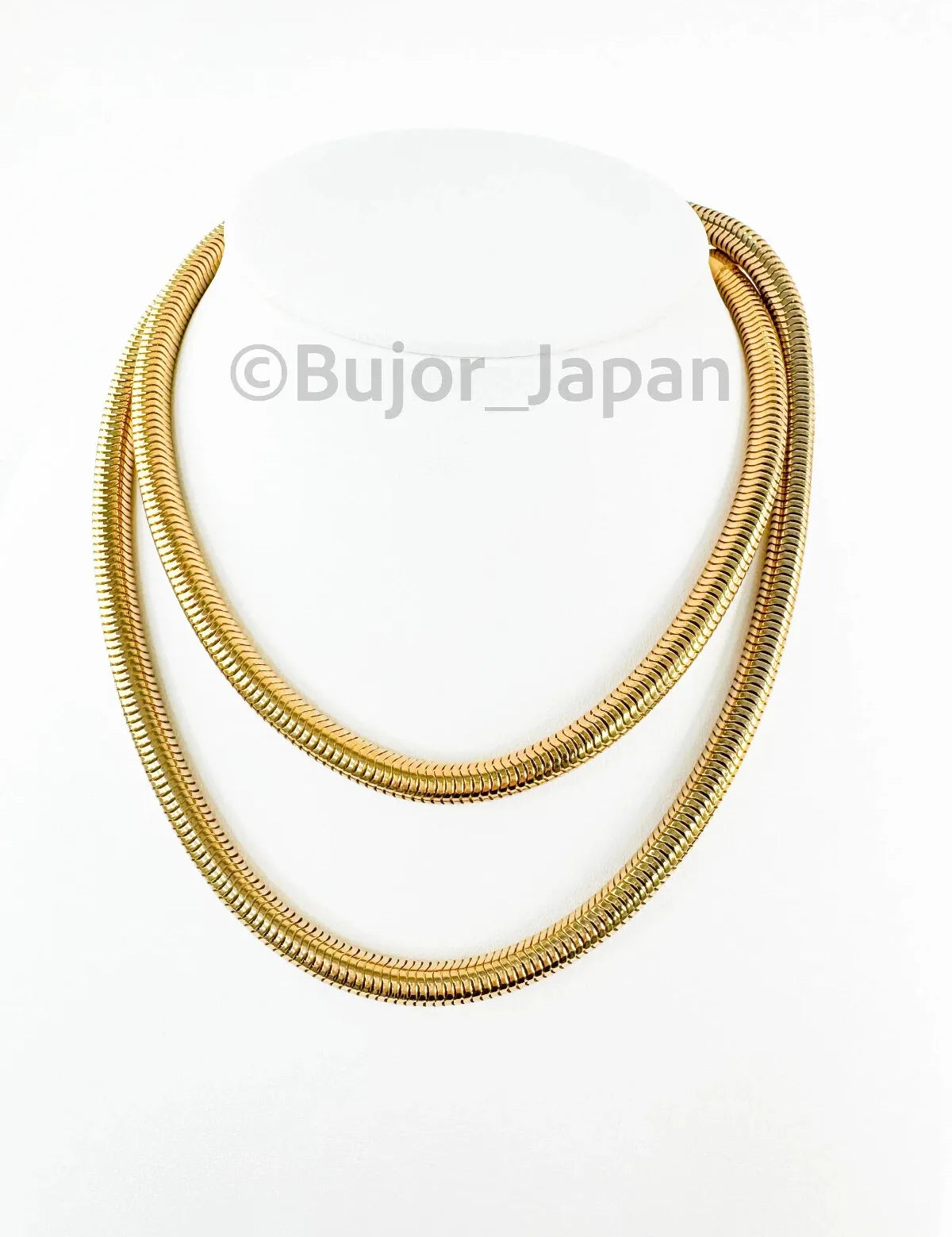 Vintage YSL Yves Saint Laurent Necklace Long Snake chain Gold Tone Uni Bujor Japan