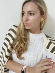 Vintage YSL Yves Saint Laurent Earrings, Vintage Clip-on Earrings, Vintage Earrings, Gift for her, Jewelry for Women, Hammered Spiral YSL