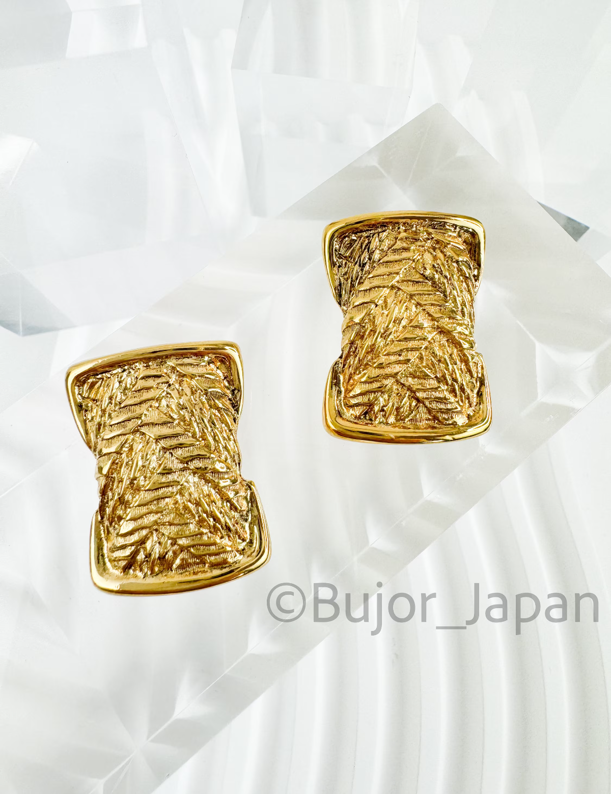 Vintage YSL Earrings, Yves saint Laurent Earrings Large, Square Earrings, Clip-on Earrings, Vintage Jewelry Gold, Jewelry for Women
