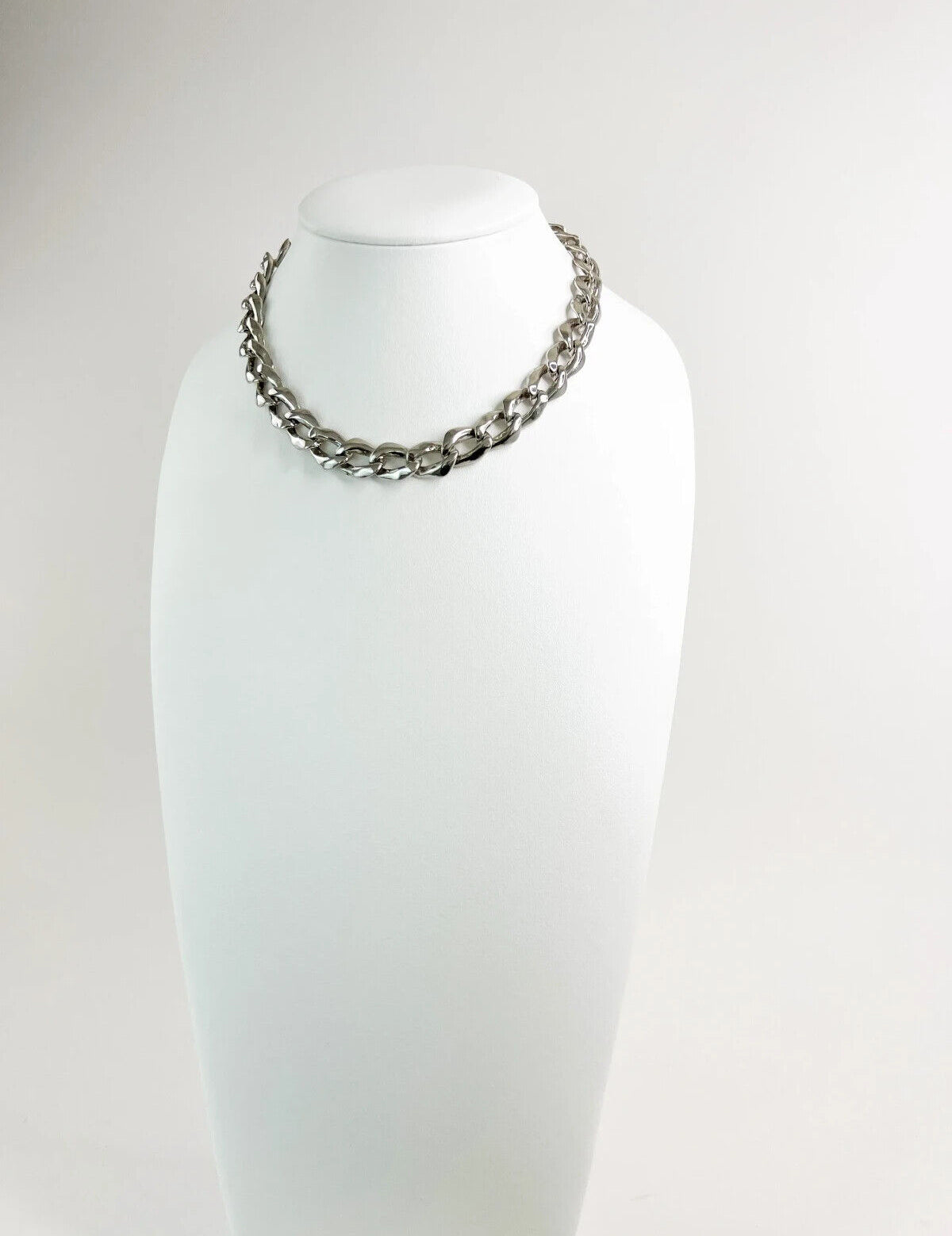 Vintage YSL Yves Saint Laurent Necklace, YSL Chain Necklace Silver, Choker Necklace, Chunky chain silver, Necklace unisex, Gift for him