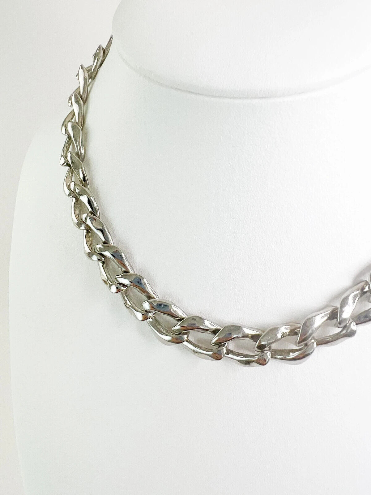 Vintage YSL Yves Saint Laurent Necklace, YSL Chain Necklace Silver, Choker Necklace, Chunky chain silver, Necklace unisex, Gift for him