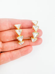 Vintage YSL Earrings, Yves Saint Laurent Earrings, Gift for her, Vintage Hoop earrings Gold, Earrings Clip On, Vintage Rhinestones