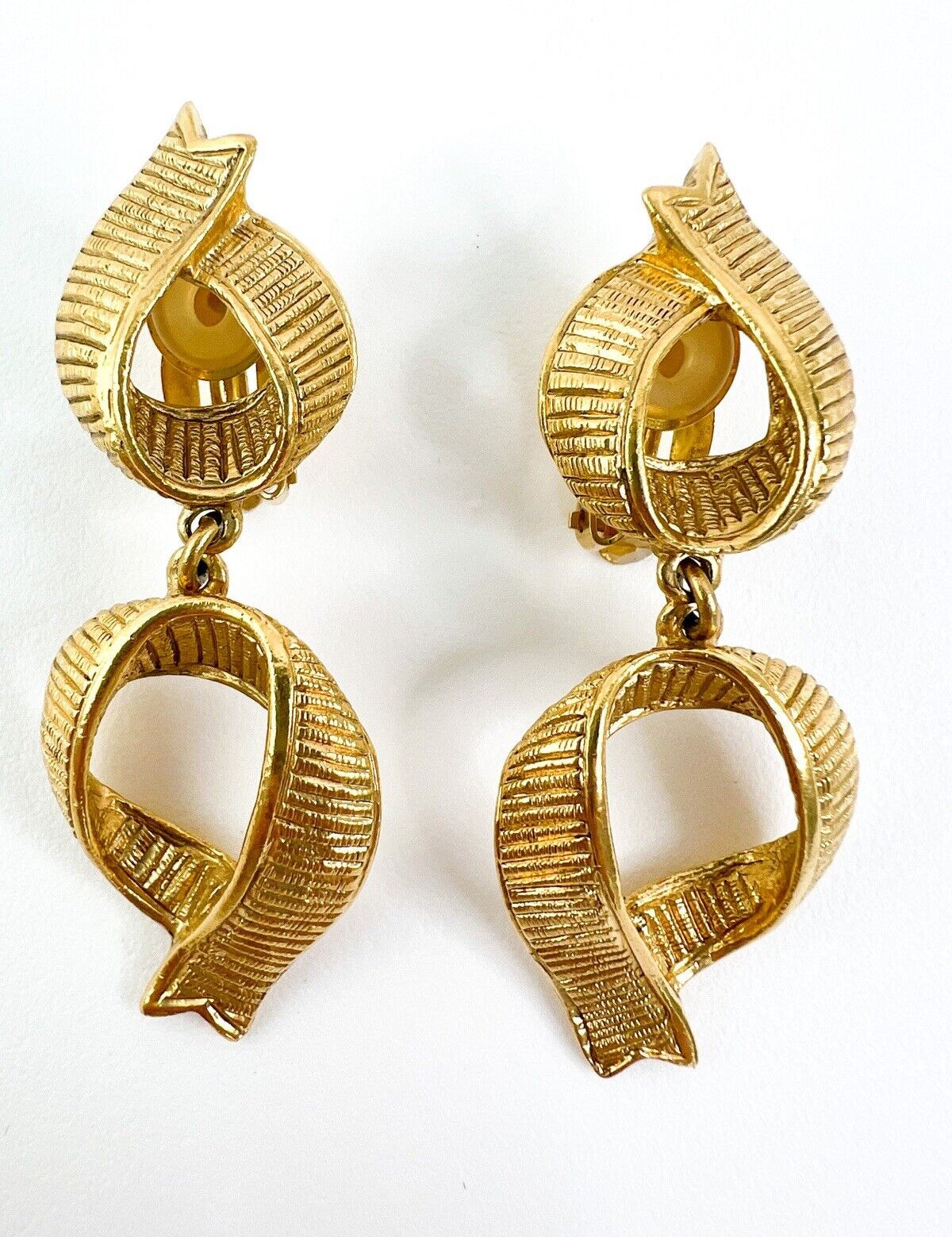 Vintage YSL Yves Saint Laurent Earrings, Vintage Earrings, Dangle Earrings, Hoop Earrings, Bridal jewelry, Jewelry for Women Gold