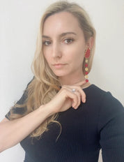 YSL earrings ,Yves Saint Laurent Earrings, Leaf Motif Long Earrings, YSL vintage Earrings, YSL rare  Earrings, Jewelry for Women