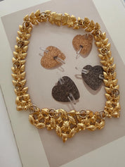 Vintage YSL Yves Saint Laurent crystal choker necklace gold tone bridal statement jewelry