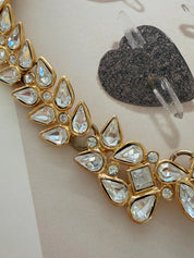 Vintage YSL Yves Saint Laurent crystal choker necklace gold tone bridal statement jewelry