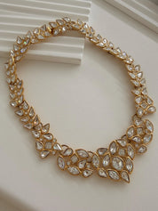 Vintage YSL Yves Saint Laurent crystal choker necklace gold tone bridal statement jewelry