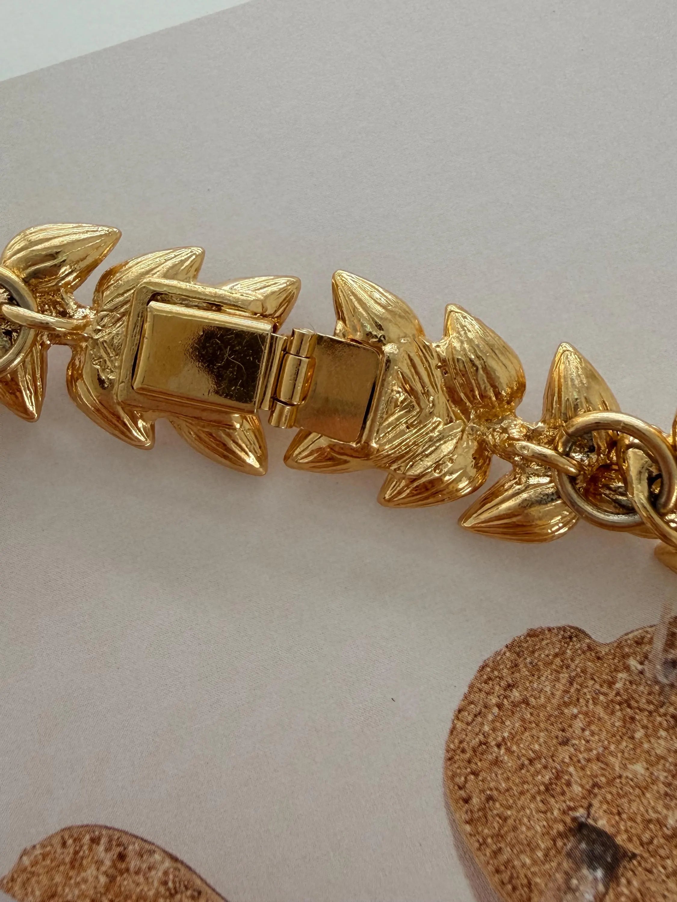Vintage Yves Saint Laurent gold tone crystal choker necklace elegant bridal jewelry