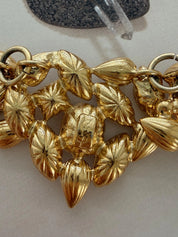 Vintage Yves Saint Laurent gold tone crystal choker necklace elegant bridal jewelry