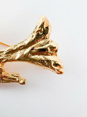 Vintage YSL Yves Saint Laurent gold dove bird brooch pin elegant designer jewelry