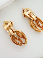 Vintage YSL sculptural link dangle earrings with fluid modernist design