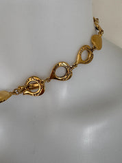 YSL heart signature clasp on vintage gold tone heart necklace