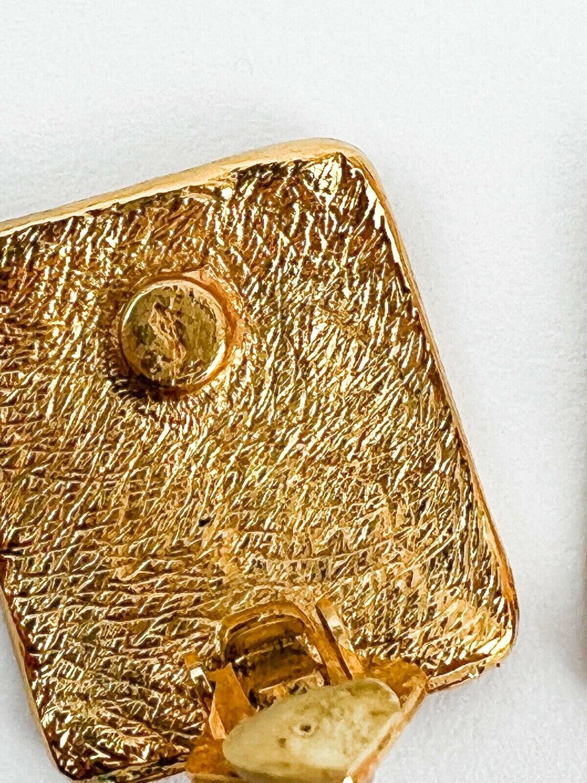 Vintage YSL Earrings, Yves Saint Laurent Gold Tone Earrings, Clip-on Earrings, Logo Earrings, Jewelry for Women, Gift for her, Jewelry Gold