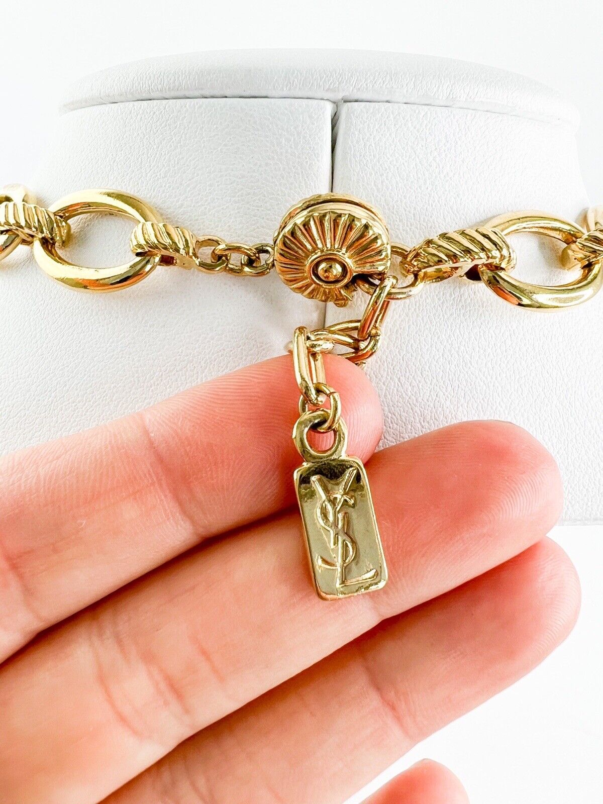 Gold ysl necklace discount