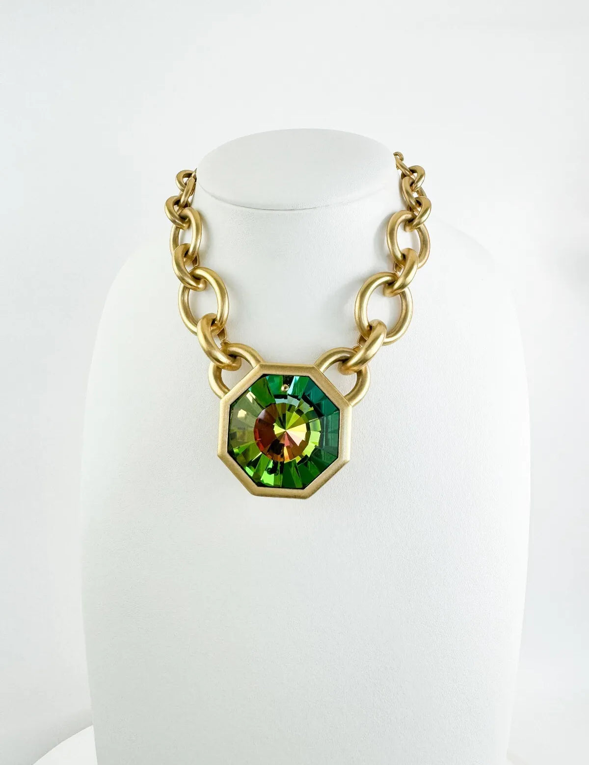 Vintage YSL necklace , 1980s Yves Saint Laurent limited edition watermelon crystal Choker Numbered , extremely rare , gift for her, hexagon