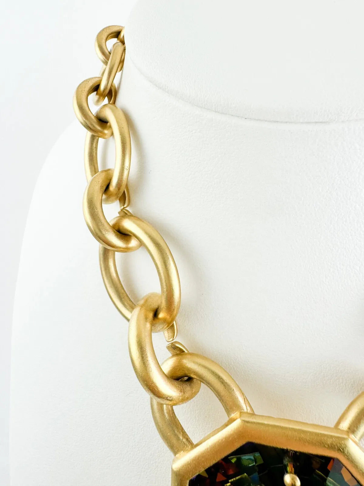 Vintage YSL necklace , 1980s Yves Saint Laurent limited edition watermelon crystal Choker Numbered , extremely rare , gift for her, hexagon