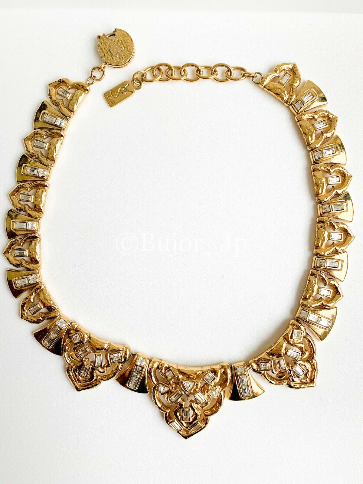 YSL Yves Saint Laurent  Necklace Princess style with different shapes of crystals