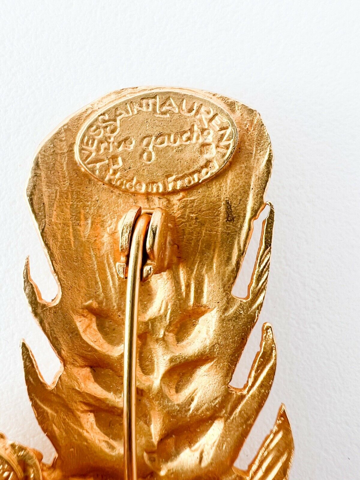 【SOLD OUT】YSL Yves Saint Laurent Rive Gauche By Robert Goossens Wheat Large brooch Pin Made in France Vintage