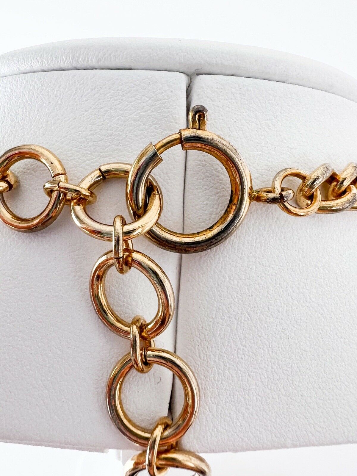 【SOLD OUT】Moschino Vintage Gold Tone Multi-Charm Chain Necklace Ship Anchor