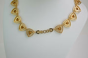 【SOLD OUT】Christian Dior Gold Tone Triangle Link Choker Necklace Rhinestone Vintage
