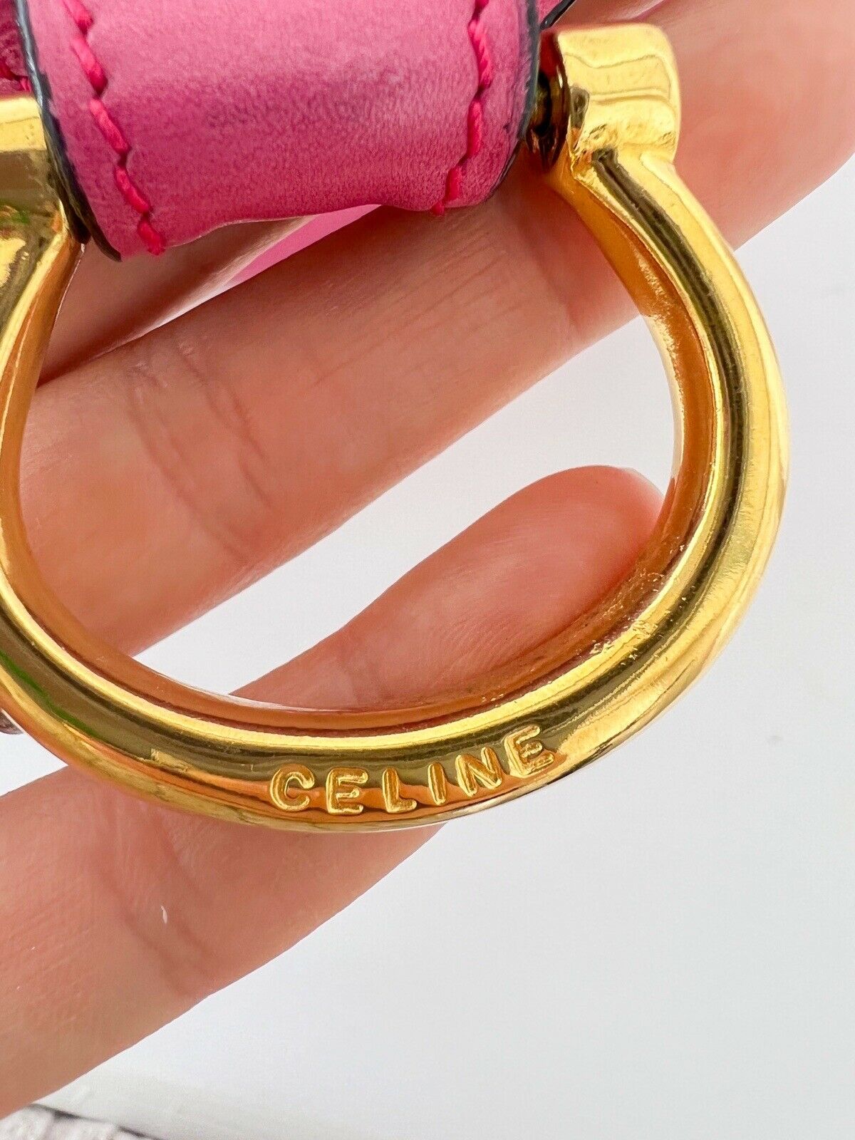 【SOLD OUT】CELINE Leather Shoulder Bag Crossbody Bag Pink Made in Italy Vintage