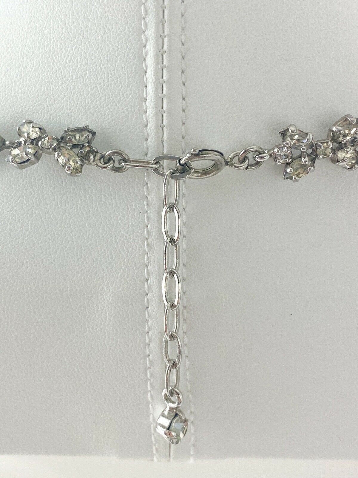 Christian Dior Germany Vintage Choker Necklace Silver Tone Crystal Rhinestone