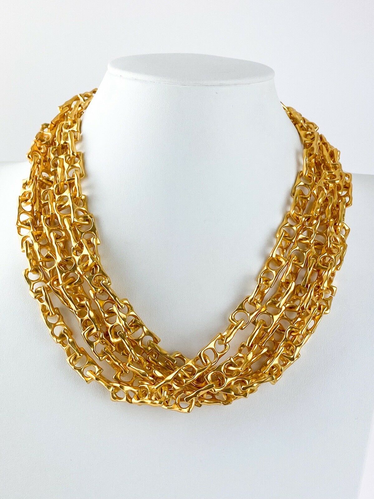 【SOLD OUT】Karl Lagerfeld Vintage Gold Tone Multi-Strands Chain Necklace Collector Piece