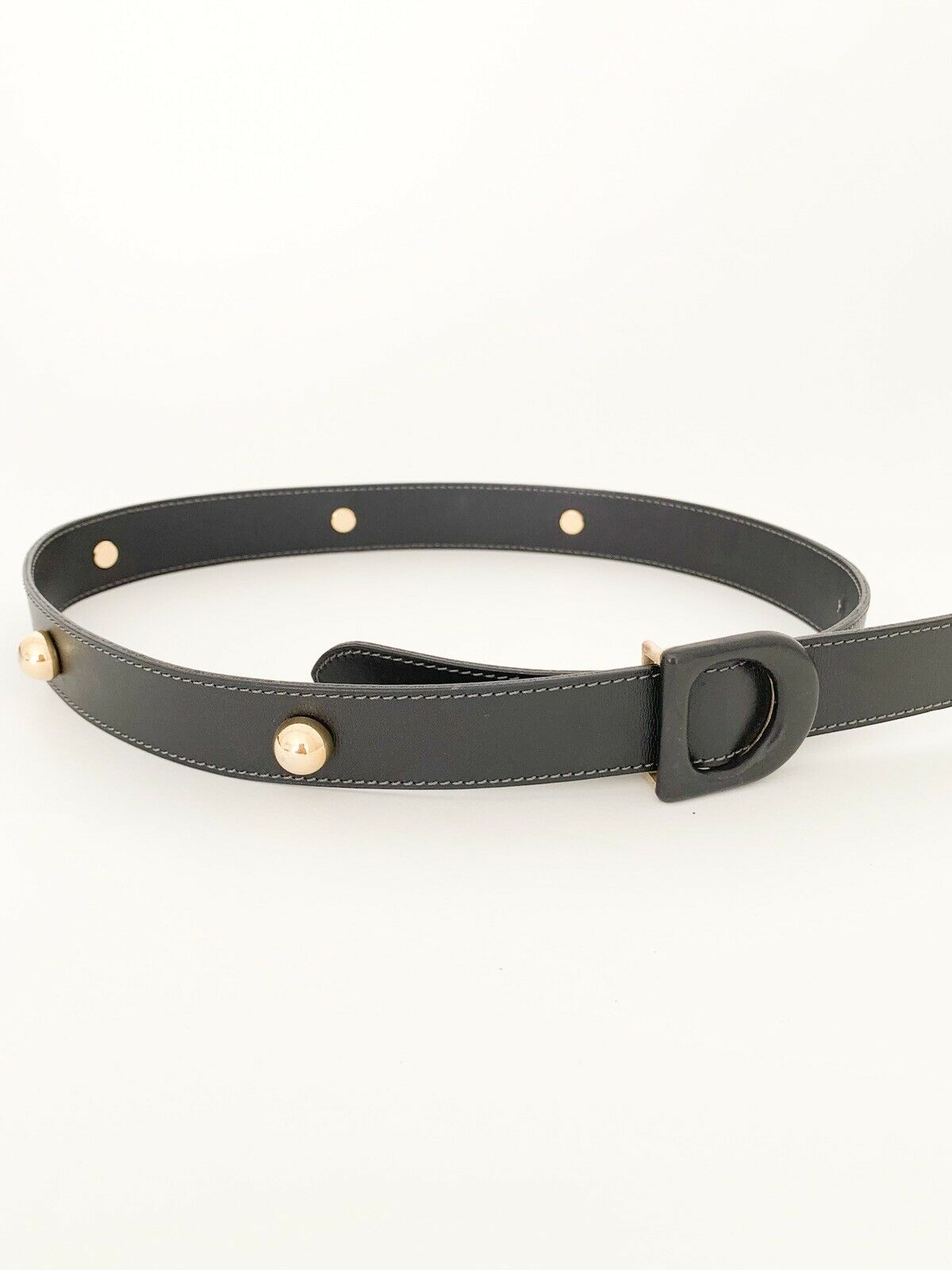 Christian Dior Black D BUCKLE Leather Belt Stunning 75 S