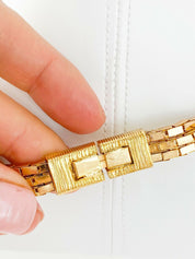 Balenciaga Paris Gold Tone Vintage Charm Necklace Black Enamel