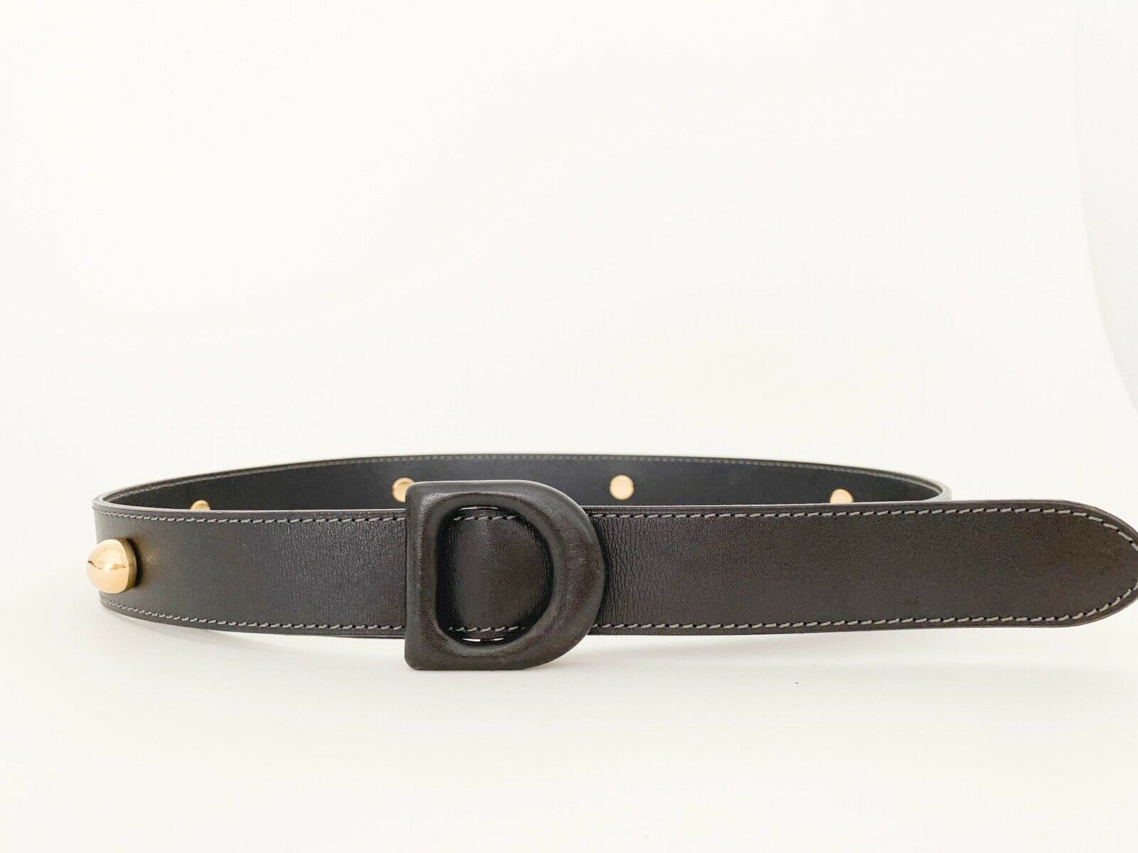 Christian Dior Black D BUCKLE Leather Belt Stunning 75 S