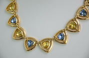 【SOLD OUT】Christian Dior Gold Tone Triangle Link Choker Necklace Rhinestone Vintage