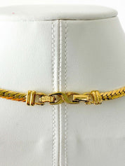 Nina Ricci Gold Tone Choker Necklace Black Stone Rhinestone Vintage
